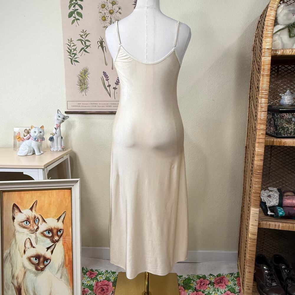 Vintage Sheer Nylon Full Slip Dress Sexy Romantic Coquette Ethereal Femme M L - Picture 2 of 9